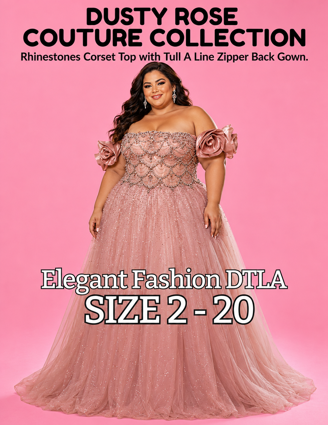 DUSTY ROSE COUTURE COLLECTION (SIZE 2-20)✨ Elegant Fashion✨EF168260