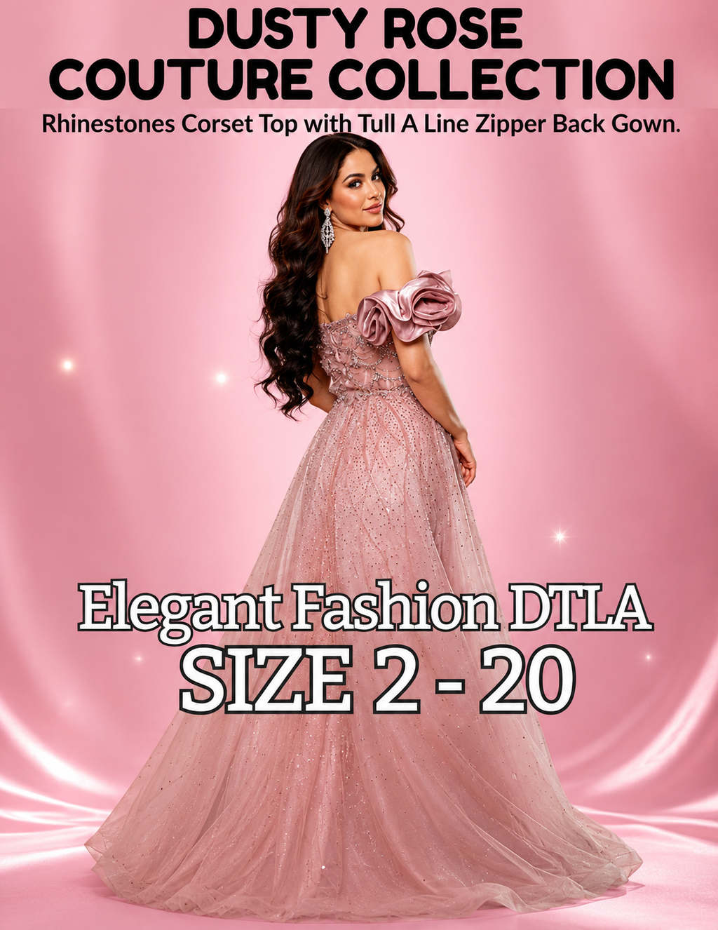 DUSTY ROSE COUTURE COLLECTION (SIZE 2-20)✨ Elegant Fashion✨EF168260