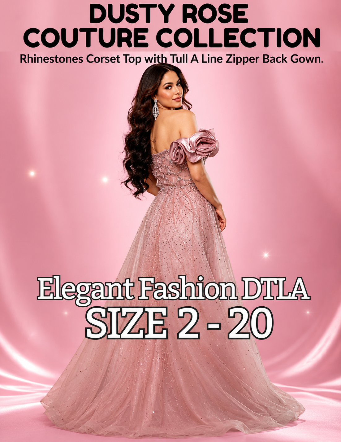 DUSTY ROSE COUTURE COLLECTION (SIZE 2-20)✨ Elegant Fashion✨EF168260