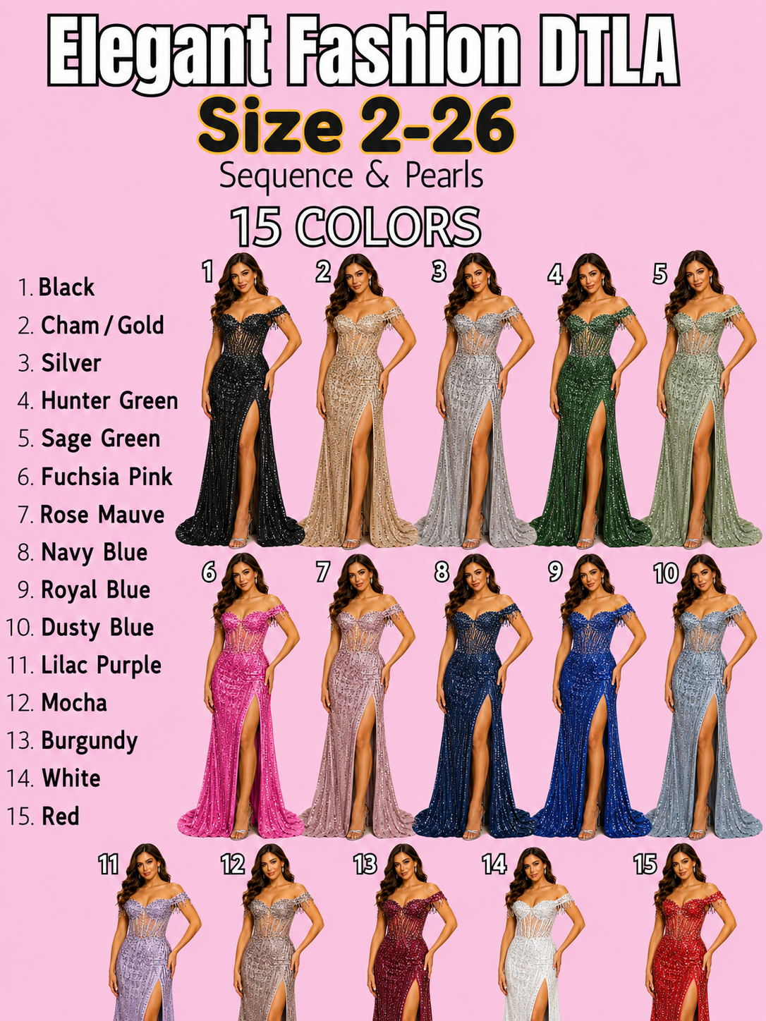 (SIZE 2-26)✨ Elegant Fashion ✨  15 COLORS