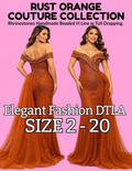 RUST ORANGE BEADED STONES (SIZE 2-20)✨ Elegant Fashion✨EF168261