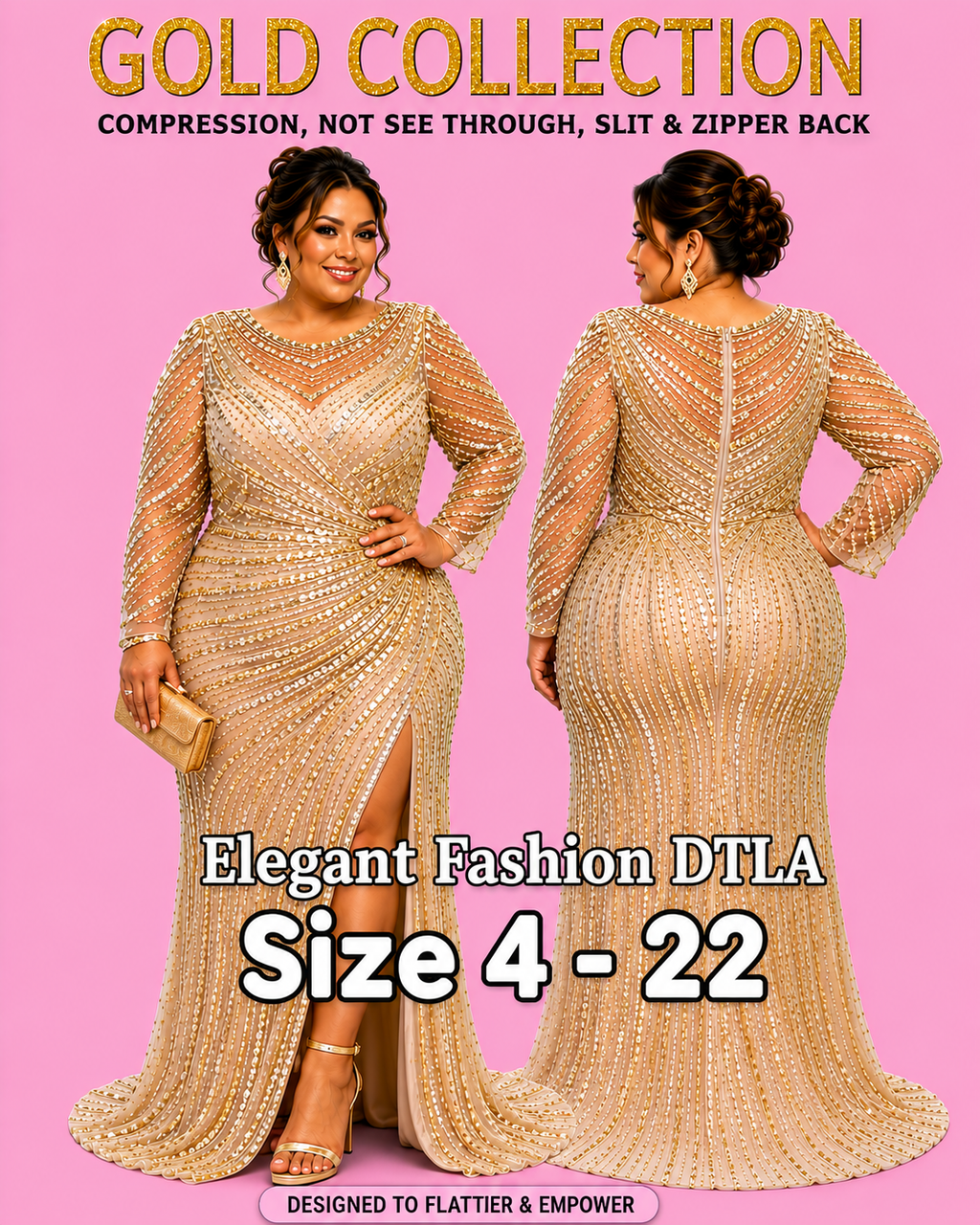 PLUS SIZE (SIZE 6-22) ✨ Elegant Fashion✨ 2 COLORS EMBELLISHMENTS