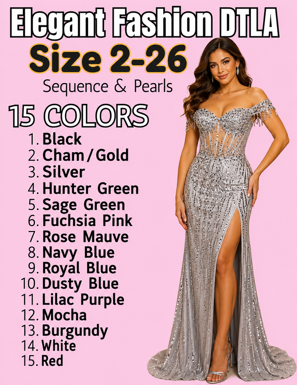 (SIZE 2-26)✨ Elegant Fashion ✨  15 COLORS