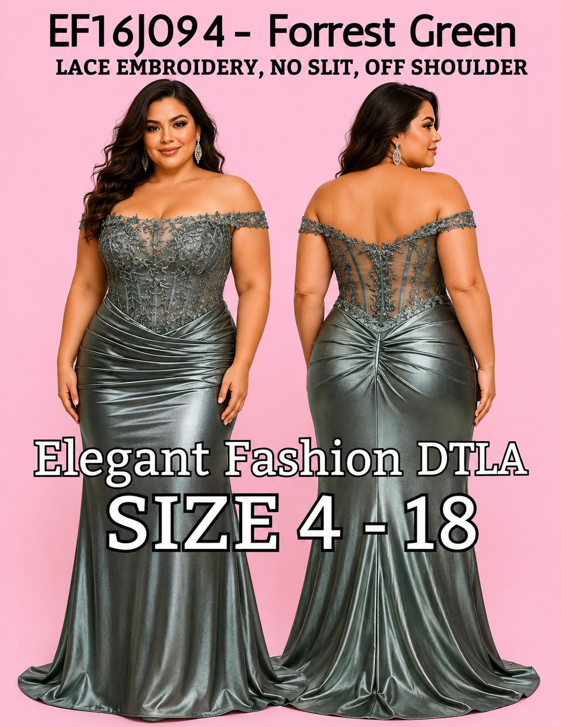 FINAL STOCK (SIZE 10-18)✨ Elegant Fashion✨ 3 COLORS EFJ094