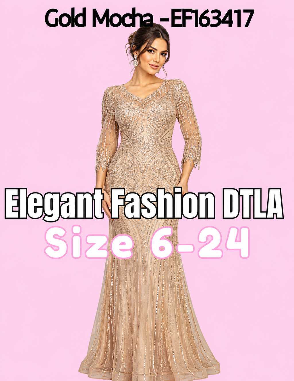 4 COLORS✨ (SIZE 6-24) ✨ Elegant Fashion✨  EF163417