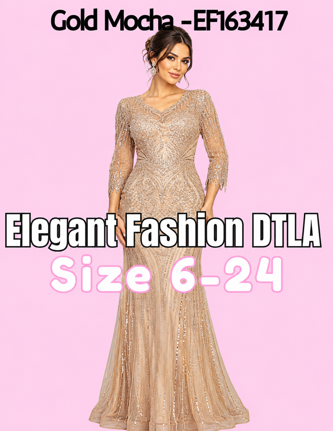 4 COLORS✨ (SIZE 6-24) ✨ Elegant Fashion✨  EF163417