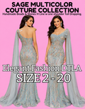 SAGE MULTICOLOR  (SIZE 2-20)✨ Elegant Fashion✨EF168205