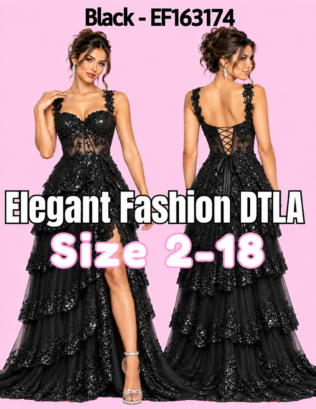 8 COLORS✨ (SIZE 2-18) ✨ Elegant Fashion✨  EF163174
