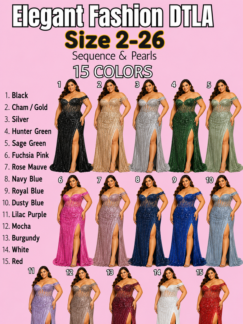 (SIZE 2-26)✨ Elegant Fashion ✨  15 COLORS
