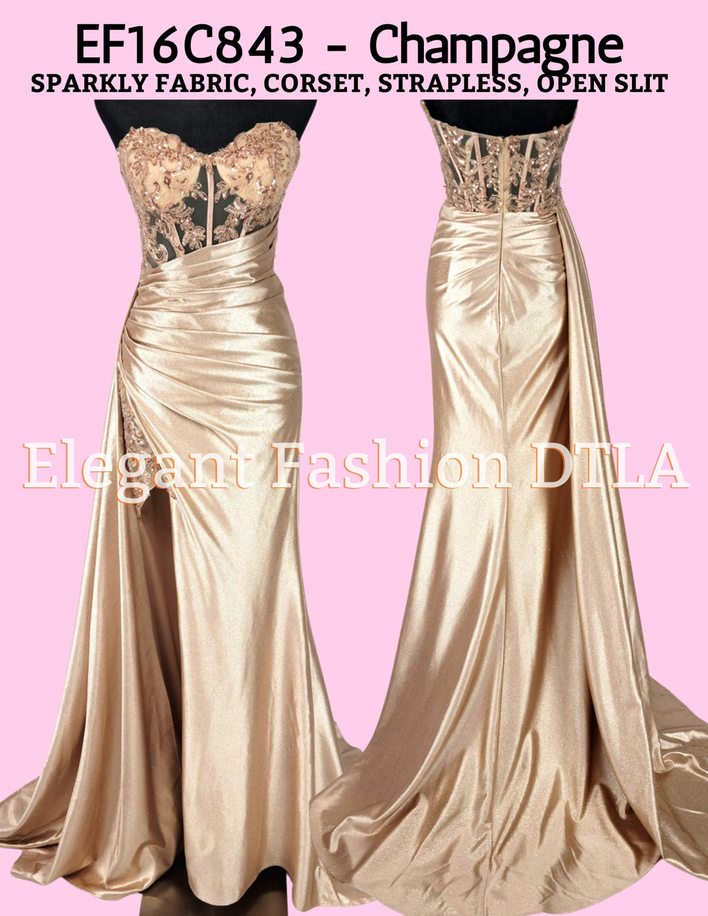 ✨ Elegant Fashion✨SPARKLY CHAMPAGNE (Size 2-20)