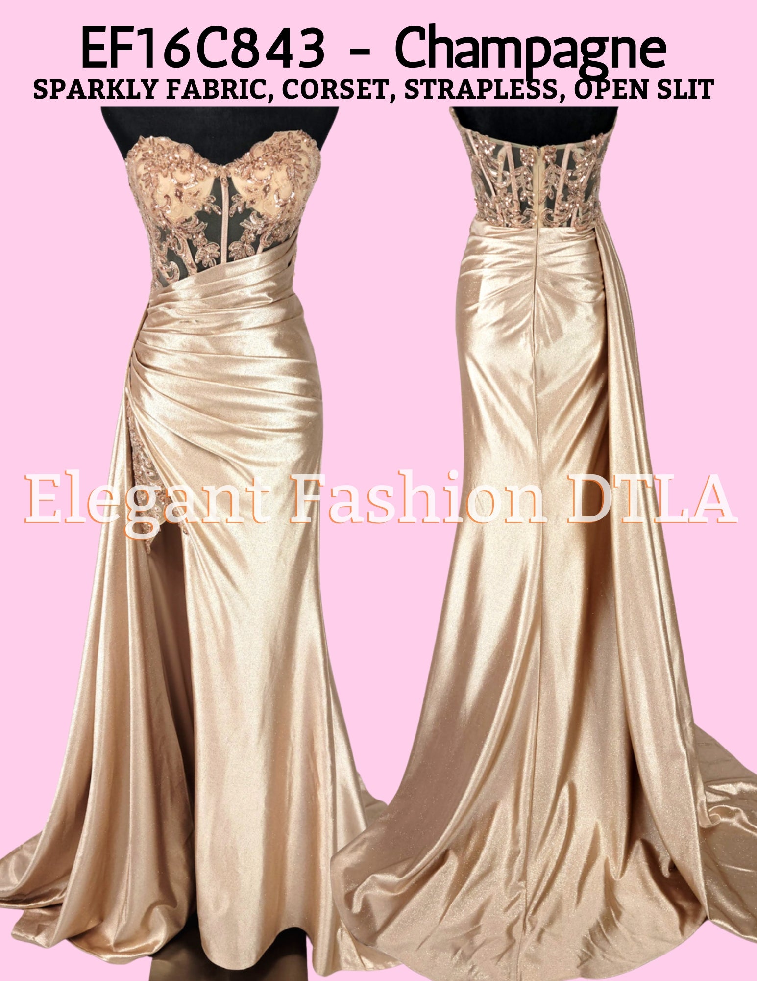 ✨ Elegant Fashion✨SPARKLY CHAMPAGNE (Size 2-20)
